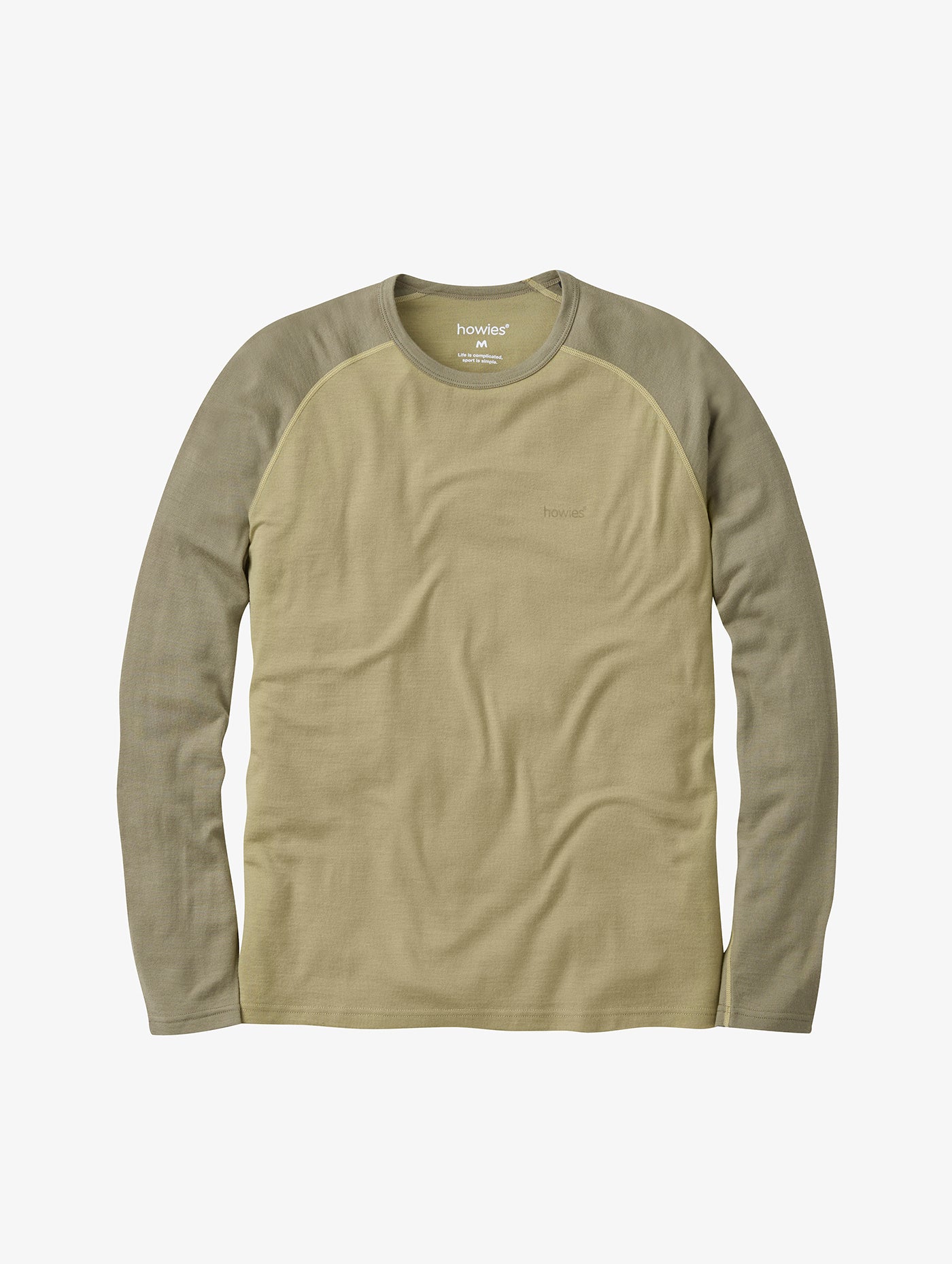 howies - Men's Dolwen Merino Long Sleeved Raglan Tee / Grey Green