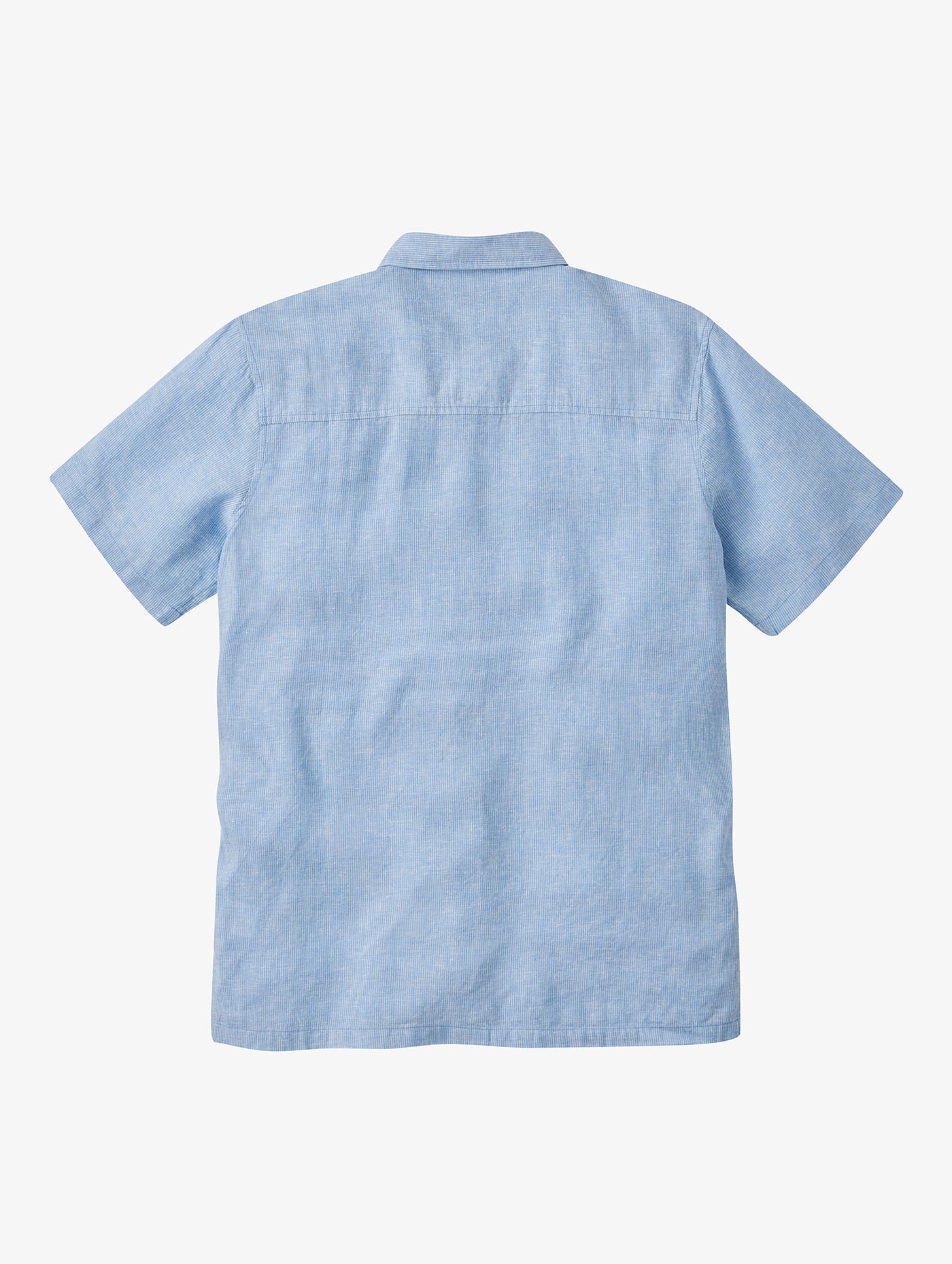 howies - Men's Stint Short Sleeved Linen Shirt / Blue Stripe